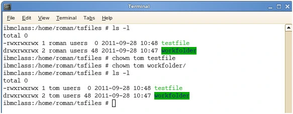 Viewing chown name filename